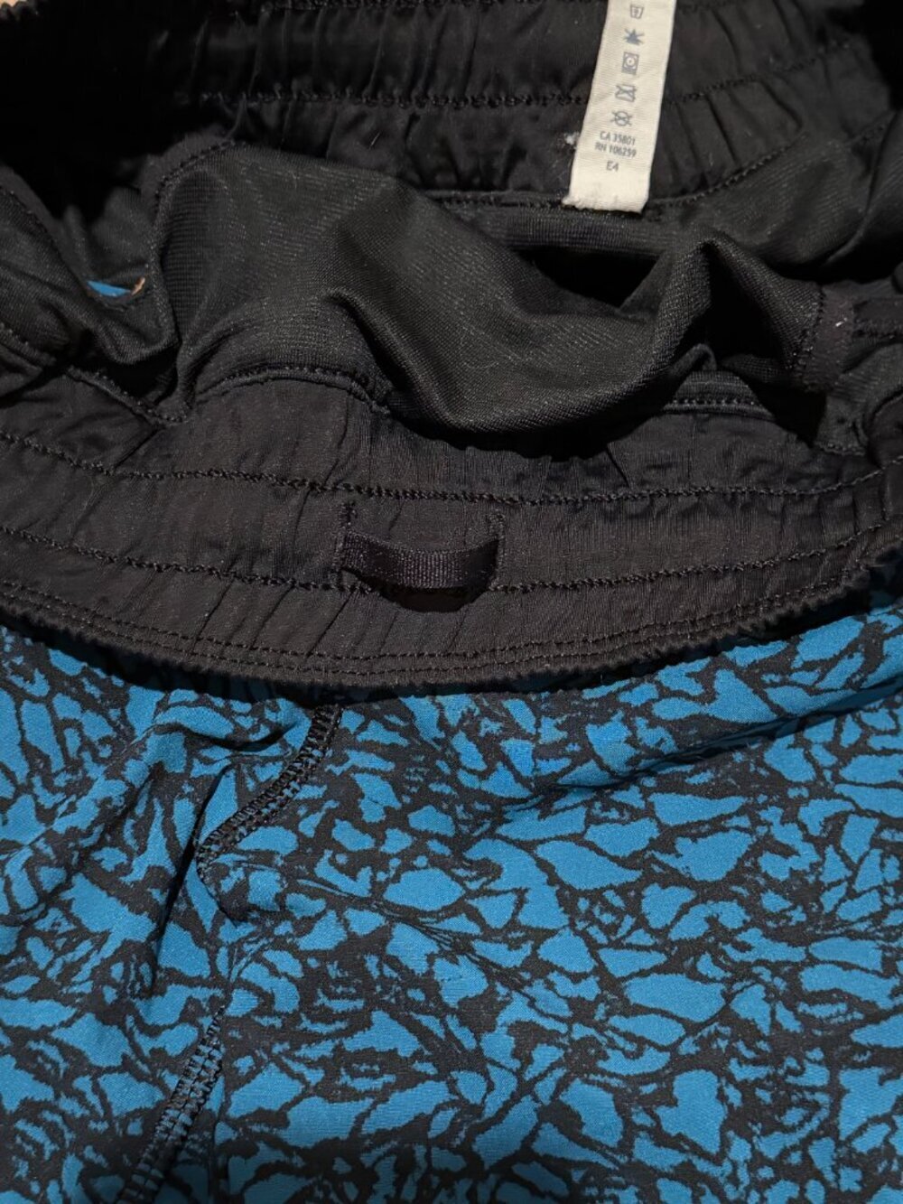 Lululemon Blue and Black Running Shorts 3.5" Inseam - Size 10 - Picture 6 of 7